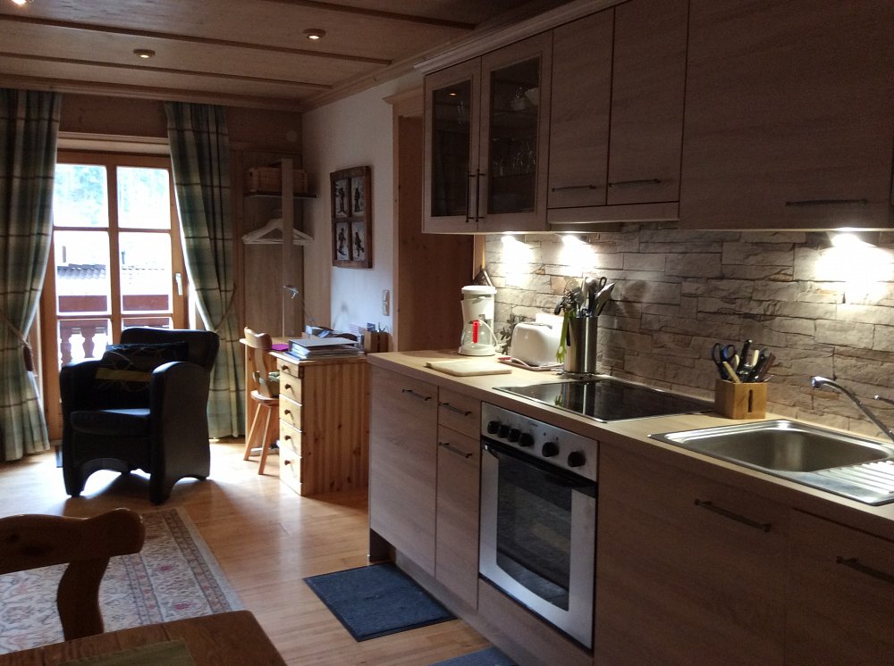 Kitchen view/living room balcony door